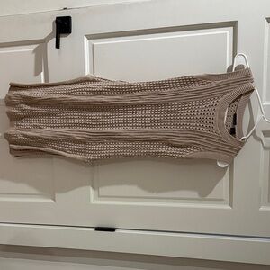 Tahari Tan Knit Swim Coverup